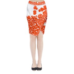 Red Spot Paint White Polka Midi Wrap Pencil Skirt by Mariart