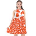 Red Spot Paint White Polka Halter Neckline Chiffon Dress  View1