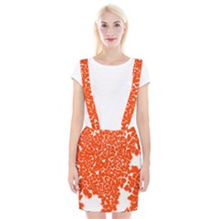 Red Spot Paint White Braces Suspender Skirt