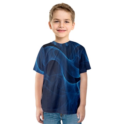 Smoke White Blue Kids  Sport Mesh Tee by Mariart