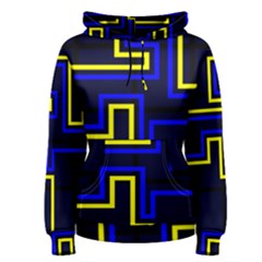 Tron Light Walls Arcade Style Line Yellow Blue Women s Pullover Hoodie by Mariart