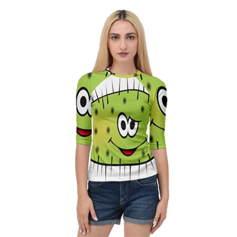 Thorn Face Mask Animals Monster Green Polka Quarter Sleeve Tee by Mariart