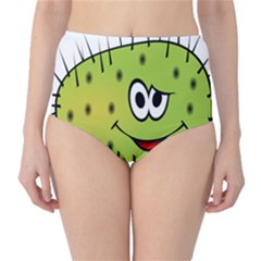 Thorn Face Mask Animals Monster Green Polka High-waist Bikini Bottoms by Mariart