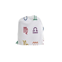 Twelve Signs Zodiac Color Star Drawstring Pouches (small)  by Mariart