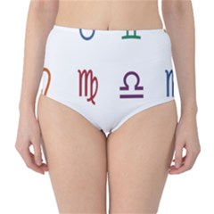 Twelve Signs Zodiac Color Star High-waist Bikini Bottoms by Mariart