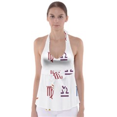 Twelve Signs Zodiac Color Star Babydoll Tankini Top by Mariart