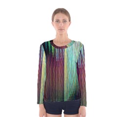 Screen Shot Line Vertical Rainbow Women s Long Sleeve Tee