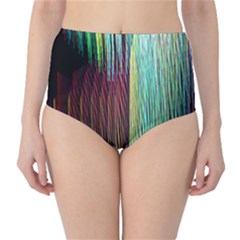 Screen Shot Line Vertical Rainbow High-waist Bikini Bottoms by Mariart