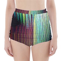 Screen Shot Line Vertical Rainbow High-waisted Bikini Bottoms by Mariart