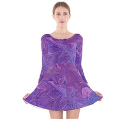 Colors Long Sleeve Velvet Skater Dress