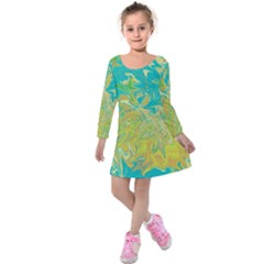 Colors Kids  Long Sleeve Velvet Dress by Valentinaart