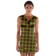 Kiwi Like Pattern Wrap Front Bodycon Dress by linceazul