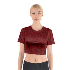 Red Roses Field Cotton Crop Top by designworld65