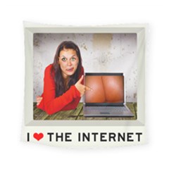 I Love The Internet Square Tapestry (small)