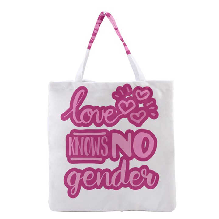 Love knows no gender Grocery Tote Bag