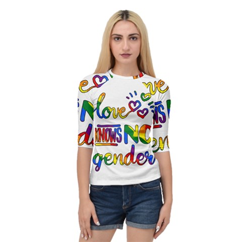 Love Knows No Gender Quarter Sleeve Tee by Valentinaart