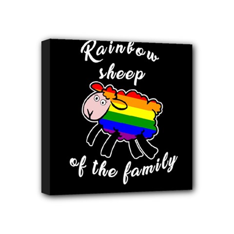 Rainbow Sheep Mini Canvas 4  X 4  by Valentinaart