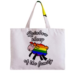 Rainbow Sheep Zipper Mini Tote Bag by Valentinaart