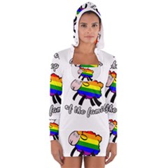 Rainbow Sheep Women s Long Sleeve Hooded T-shirt by Valentinaart