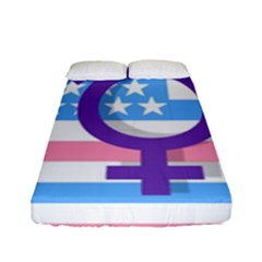 Transgender Flag Fitted Sheet (full/ Double Size) by Valentinaart