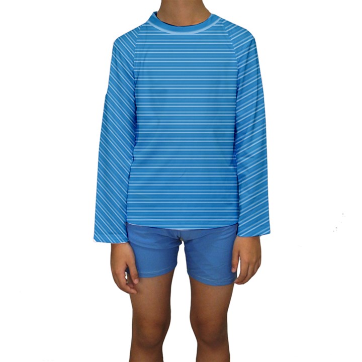 Lines pattern Kids  Long Sleeve Swimwear