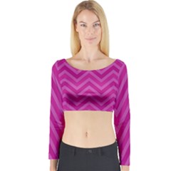 Zigzag  Pattern Long Sleeve Crop Top by Valentinaart