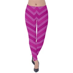 Zigzag  Pattern Velvet Leggings by Valentinaart