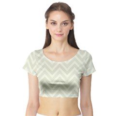 Zigzag  pattern Short Sleeve Crop Top (Tight Fit)