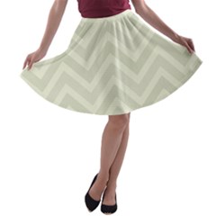 Zigzag  pattern A-line Skater Skirt