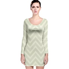 Zigzag  pattern Long Sleeve Velvet Bodycon Dress
