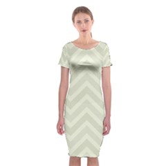 Zigzag  pattern Classic Short Sleeve Midi Dress