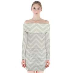 Zigzag  pattern Long Sleeve Off Shoulder Dress