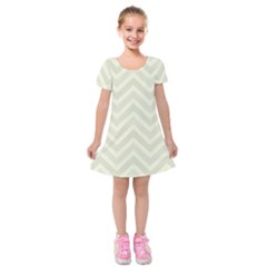 Zigzag  pattern Kids  Short Sleeve Velvet Dress