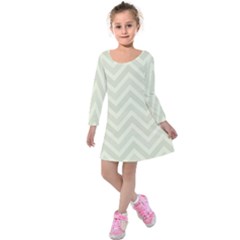 Zigzag  pattern Kids  Long Sleeve Velvet Dress