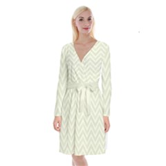 Zigzag  pattern Long Sleeve Velvet Front Wrap Dress
