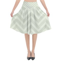 Zigzag  Pattern Flared Midi Skirt