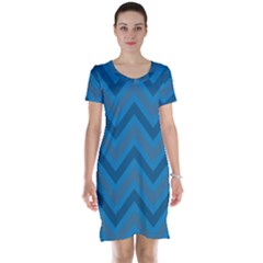 Zigzag  pattern Short Sleeve Nightdress