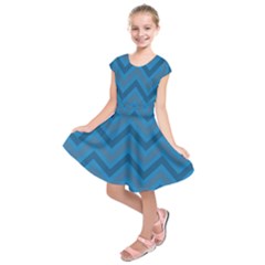 Zigzag  pattern Kids  Short Sleeve Dress