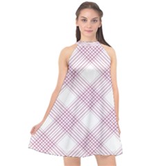 Zigzag Pattern Halter Neckline Chiffon Dress  by Valentinaart