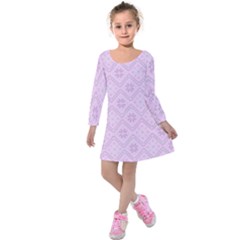 Pattern Kids  Long Sleeve Velvet Dress