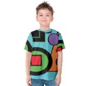 Basic Shape Circle Triangle Plaid Black Green Brown Blue Purple Kids  Cotton Tee View1