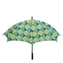 Yellow Blue Diamond Chevron Wave Golf Umbrellas View3