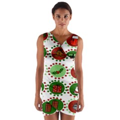 Christmas Wrap Front Bodycon Dress by Mariart