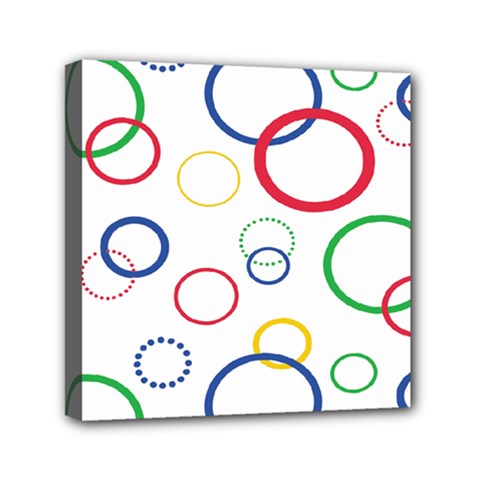 Circle Round Green Blue Red Pink Yellow Mini Canvas 6  X 6  by Mariart