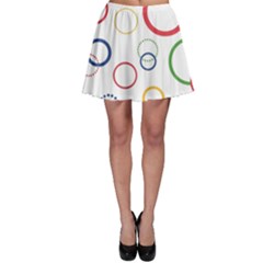 Circle Round Green Blue Red Pink Yellow Skater Skirt by Mariart