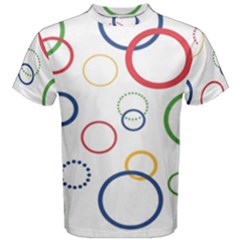 Circle Round Green Blue Red Pink Yellow Men s Cotton Tee by Mariart