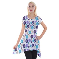 Buttons Chlotes Short Sleeve Side Drop Tunic