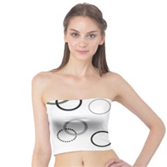 Circle Round Black Grey Tube Top