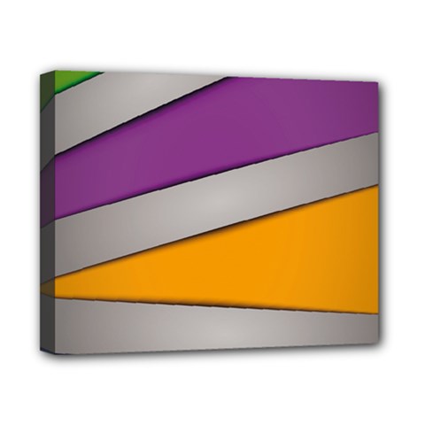Colorful Geometry Shapes Line Green Grey Pirple Yellow Blue Canvas 10  X 8  by Mariart