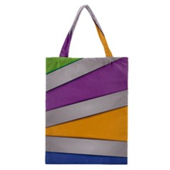 Colorful Geometry Shapes Line Green Grey Pirple Yellow Blue Classic Tote Bag